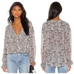 All Saints Penny Misra Snakeskin Print Top Sz L